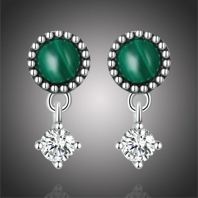 Grace Silver Jewellery stříbrné Magický malachit E-SCE1474/110 zelená
