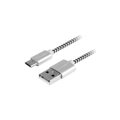 GoGEN MICUSB100MM24 USB / micro USB,, opletený, 1m, stříbrný – Zbozi.Blesk.cz