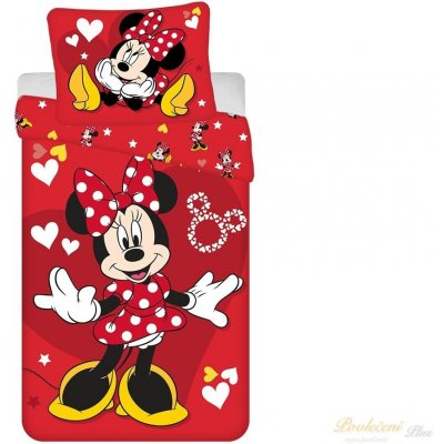 Jerry Fabrics Povlečení Minnie Red heart 140x200 70x90 – Zboží Mobilmania