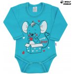 Kojenecké body dlouhý rukáv NEW BABY Mouse tyrkysové – Zboží Mobilmania