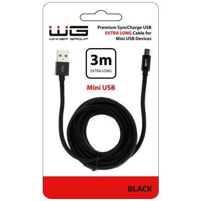 Winner WINKABMINI3M datový Mini USB, 3m, černý – Zbozi.Blesk.cz