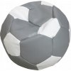 Sedací vak a pytel FITMANIA Fotbalový míč XXL+ podnožník Vzor 15 ŠEDO-BÍLÁ