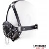 SM, BDSM, fetiš LateToBed BDSM Line Face Harness Strap Toilet Lid Gag Black