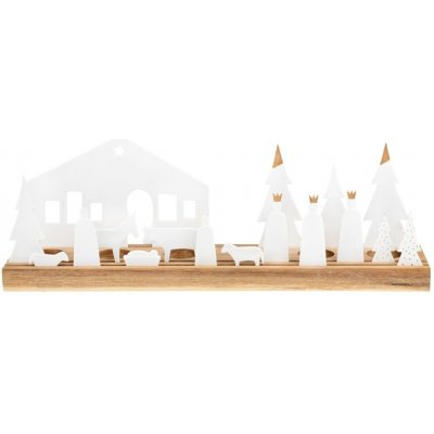Svícen na čajové svíčky Räder jesličky, 45,5 cm - räder Vánoční svícen Large Nativity 45 cm, bílá barva, přírodní barva, dřevo, porcelán – Hledejceny.cz
