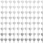 Dekorační závěs stříbrná srdce 100 x 200 cm – Hledejceny.cz