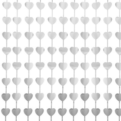 Dekorační závěs stříbrná srdce 100 x 200 cm – Hledejceny.cz