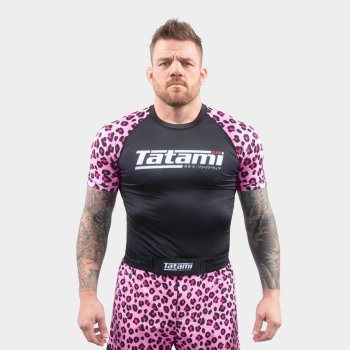 Tatami fightwear Rashguard funkční triko Tatami Recharge krátký rukáv pink Leopard