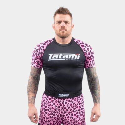 Tatami fightwear Rashguard funkční triko Tatami Recharge krátký rukáv pink Leopard
