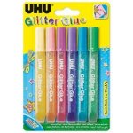 UHU Glitter Glue Shiny 6 x 10 ml Sada gelových lepidel v extra zářivých barvách pro kreativní práci – Zbozi.Blesk.cz