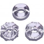 SuperLove Cock Ring Set Transparent 3 Pack – Zboží Dáma