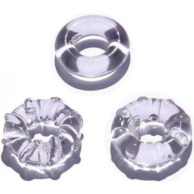 SuperLove Cock Ring Set Transparent 3 Pack – Zboží Dáma