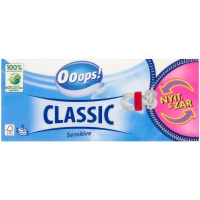 Ooops! Classic sensitive papírové kapesníčky 3-vrstvé 90 ks – Zboží Dáma