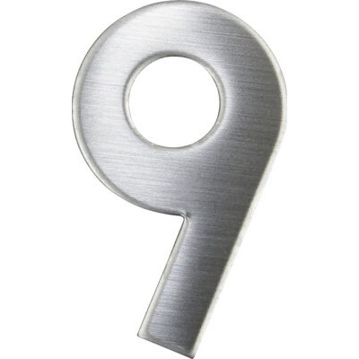 Nerezové číslo 9 v plochém „2D“ provedení RN.75L.9.N – Sleviste.cz