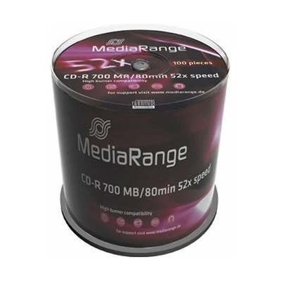 MediaRange CD-R 700MB 52x, spindle, 100ks (MR204) – Zboží Mobilmania