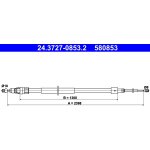24.3727-0853.2 ATE Tazne lanko, parkovaci brzda | Zboží Auto