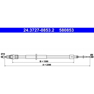 24.3727-0853.2 ATE Tazne lanko, parkovaci brzda | Zboží Auto