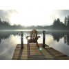 Tapety WEBLUX Samolepka fólie Chair on Dock at Alice Lake in Late Afternoon - 71698503 Křeslo na doku v Alice Lake v pozdním odpoledni 100 x 73 cm