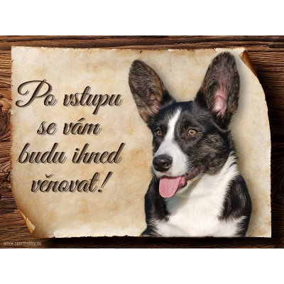 Sport hobby Cedulka Welsh Corgi Cardigan Po vstupu CP1096 15 x 11 cm – Zboží Mobilmania