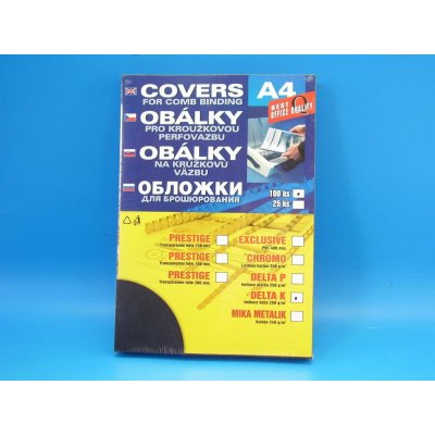 ALFA K DELTA A4 černá 250g/m2 zadní desky pro kr vazbu 3761 – Zboží Živě