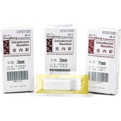 DongBang Jednorázové intradermální akupunkturní jehly 50 ks Velikost: 0,12 mm x 3 mm – Sleviste.cz
