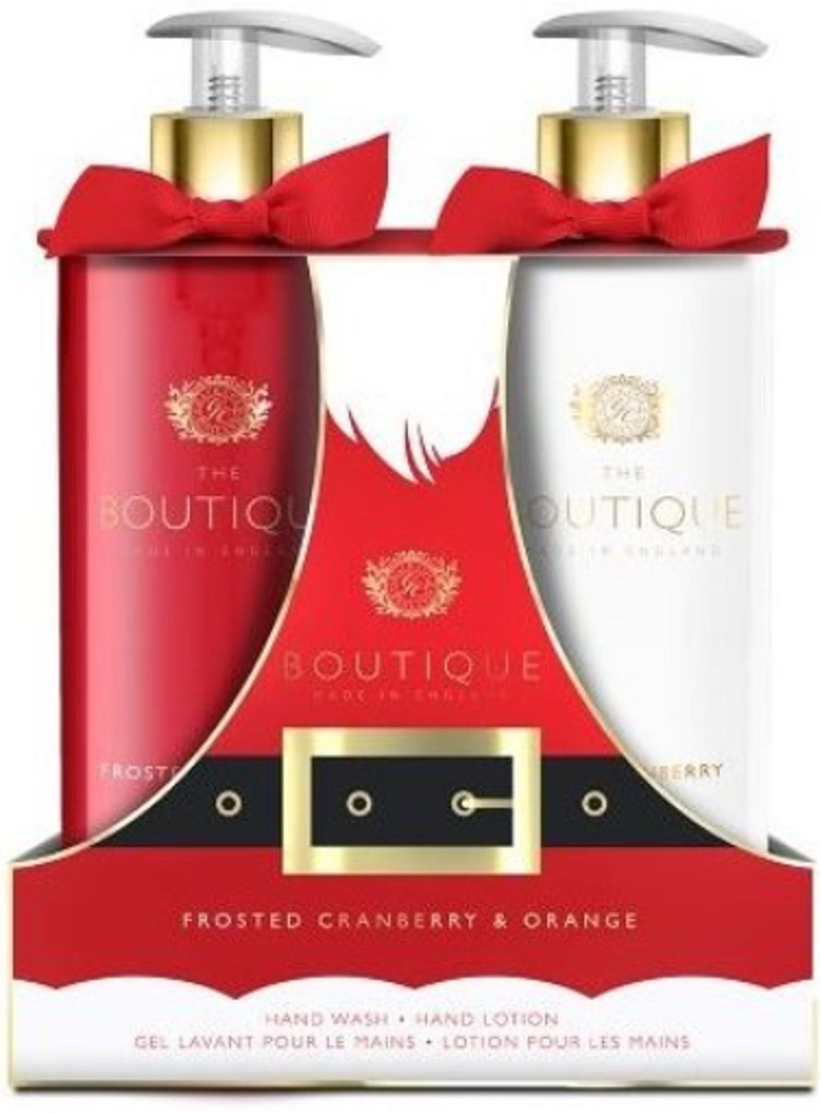 Grace Cole Frosted Cranberry & Orange tekuté mýdlo 500 ml + mléko na ruce 500 ml dárková sada