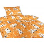 Dadka povlečení Pejsci oranžové 45 x 60 90 x 130 cm – Sleviste.cz