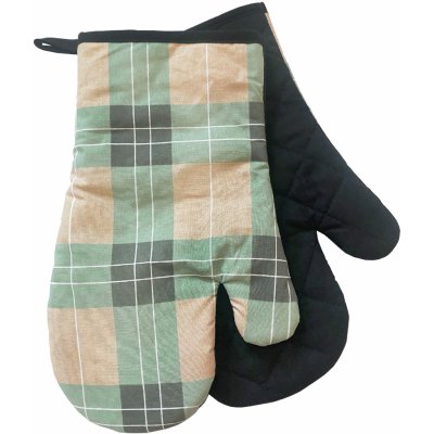 Kuchyňské bavlněné rukavice - chňapky TARTAN zelená 100% bavlna 19x30 cm Essex – Sleviste.cz
