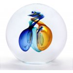 Artcristal Bohemia Skleněné těžítko koule 06, Modrá / Tyrkysová / Topaz, 6 cm | České sklo z rodinné sklárny – Zboží Dáma