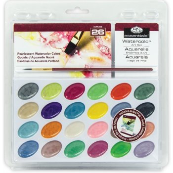 ROYAL & LANGNICKEL Akvarelové barvy perleťové 24 ks + štětec a blok akvarelových papírů