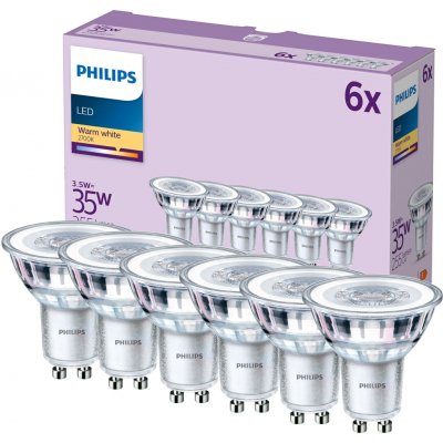 Philips 6x LED halogenová žárovka GU10 PAR16 3,5W = 35W 255 lm 2700K teplá bílá – Hledejceny.cz