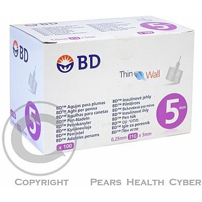 BD Micro-Fine Plus jehly 0,25 x 5 mm 31 G pro inzulínová pera 100 ks – Zboží Dáma