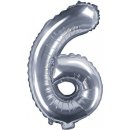 Partydeco fóliový balónek číslo 35 cm 0 9 stříbrný