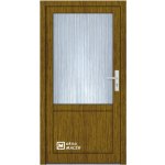 Kömmerling vchodové dveře 76 AD OM 1011 levé ořech sklo ornamentální kůra čirá 80 x 203 cm – Hledejceny.cz