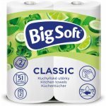 Big Soft Classic 2vrstvé kuchyňské papírové utěrky, 2× 51 útržků, 2 role – Zboží Mobilmania