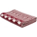 Vlnka šála s norským vzorem B08 červená – Zboží Dáma