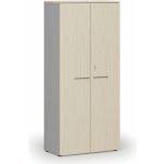 Primo Kancelářská skříň s dveřmi GRAY, 1781 x 800 x 420 mm, šedá/bříza – Zboží Dáma