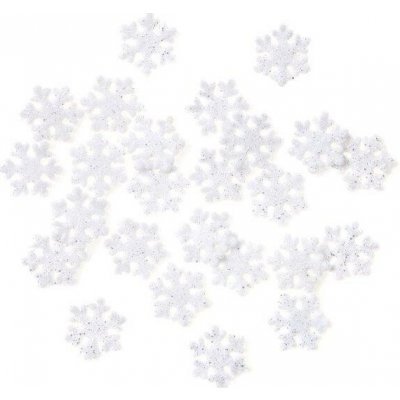 DP Craft Sněhové vločky se třpytkami 2,4cm 24ks bílé – Hledejceny.cz
