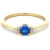 Prsteny Beny Jewellery Zlatý prsten s Modrým Kamenem 7131770