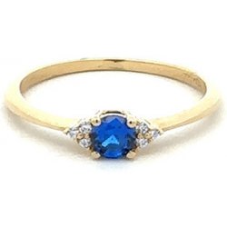 Beny Jewellery Zlatý prsten s Modrým Kamenem 7131770