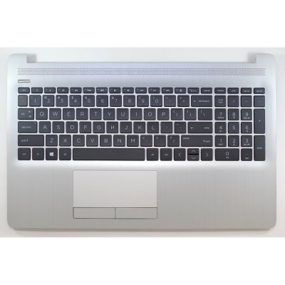 klávesnice HP 250 G7, 256 G7, 255 G7, 15-DA, 15-DB, 15-DX, 15-DR stříbrný palmrest + touchpad – Zboží Živě