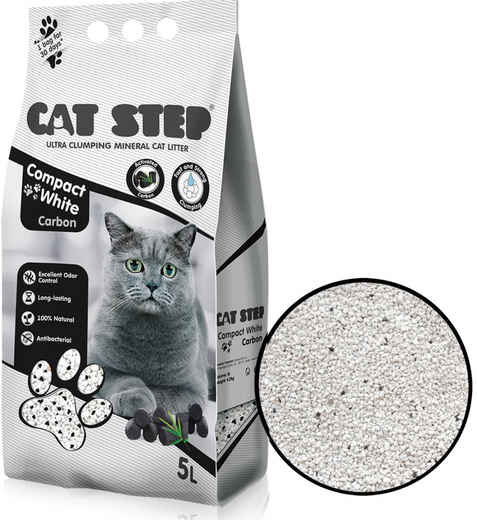 Cat Step Compact White Carbon 5 l