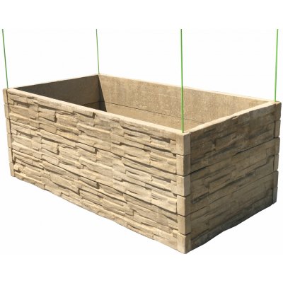 Barigadi Vyvýšený záhon betonový 200x100 x 75 cm, štípaný kámen, pískovec – Hledejceny.cz