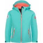 DĚTSKÁ DÍVČÍ ZATEPLENÁ SOFTSHELLOVÁ BUNDA TROLLKIDS TROLLFJORD AQUA HAZE / HARBOR BLUE / MELLOW PEACH – Sleviste.cz