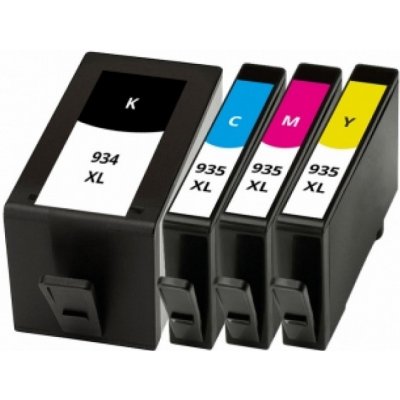 Uprint H-934/935XL PACK, Pack de 4 cartouches d'encre Uprint compatible HP  934XL/935XL (C2P23/24/25/26AE) Noir et Couleur.