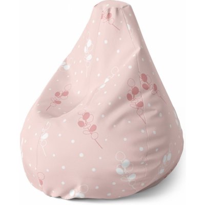 Sablio sedací vak Pear bílé a růžové květy 140 x 100 x 25 cm – Sleviste.cz