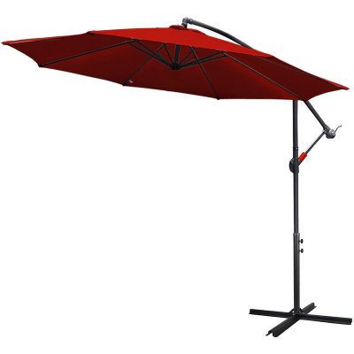 Jopassy 3,5m slunečník UV40+ Camping Pendulum Umbrella Pavilion Garden Umbrella Červená – Zbozi.Blesk.cz