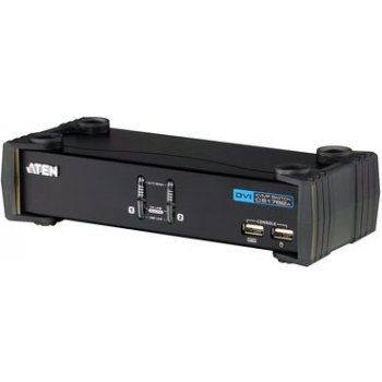 Aten CS-1762A-AT-G 2-Port DVI USB 2.0 KVMP Switch, 2x DVI-D Cables, 2-port Hub, Audio