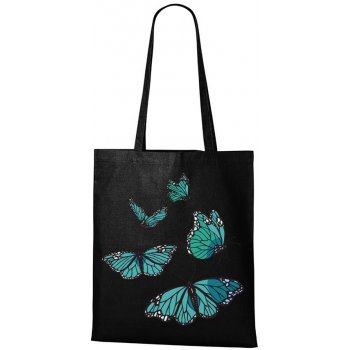 Plátěná taška Motýli Černá