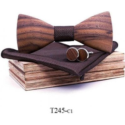 Mahoosive Dřevěný motýlek s kapesníčkem a manžetovými knoflíčky T245 MAH15-T245-C1 – Zboží Dáma Mahoosive Dřevěný motýlek s kapesníčkem a manžetovými knoflíčky T245 MAH15-T245-C1 – Zboží Dáma