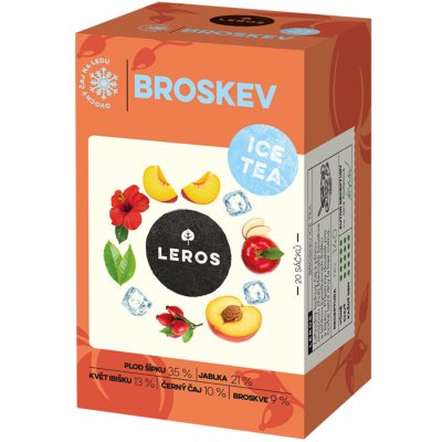 Leros Ice Tea Broskev ovocný čaj nálevové sáčky 20 x 2,2 g – Sleviste.cz